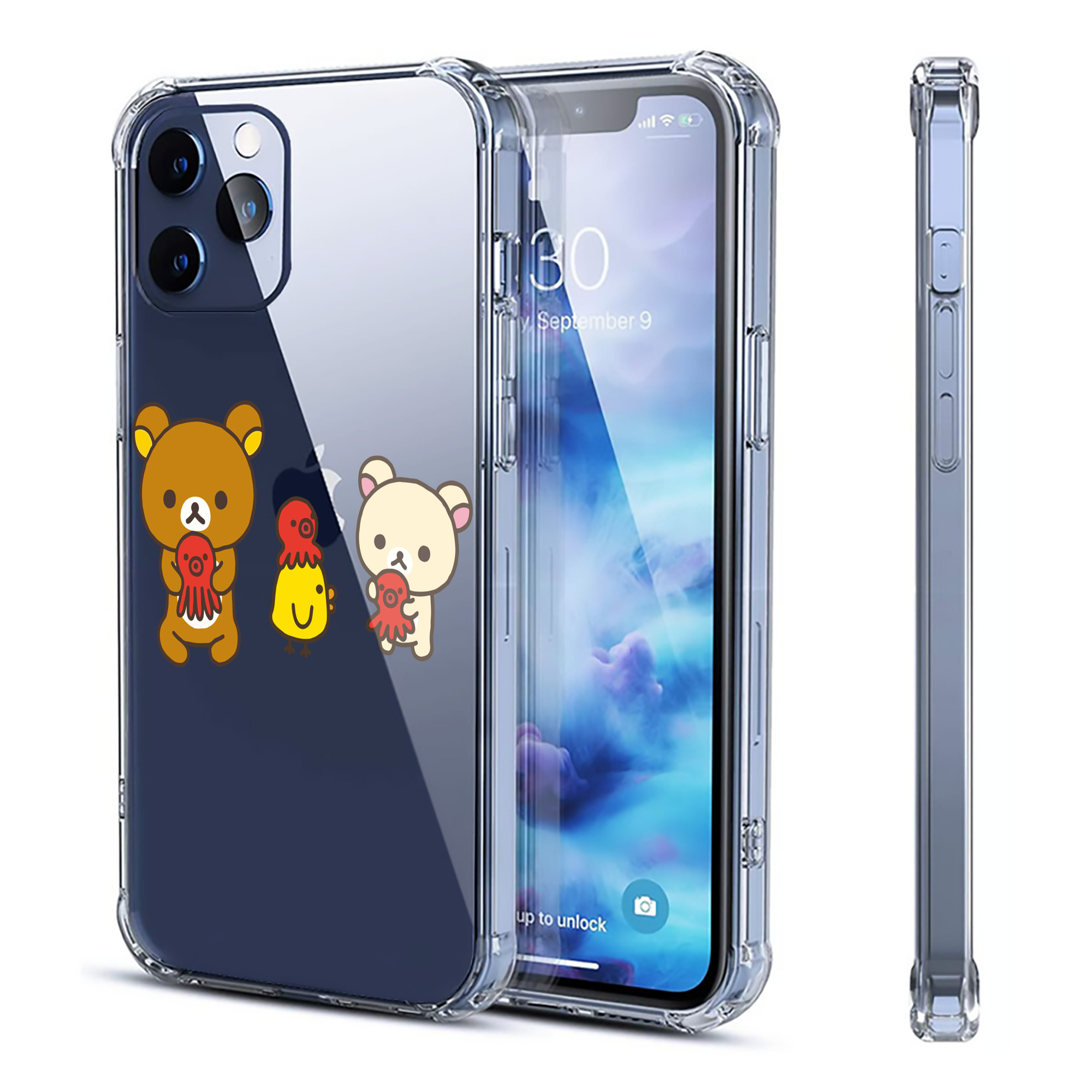 （画像用） リラックマ リラックマ キイロイトリ Rilakkuma Korilakkuma Kiiroitori 【iPhone 12シリーズ対応】透明スマホケース（クリアソフトケース）